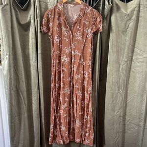 Floral Brown Maxi Dress